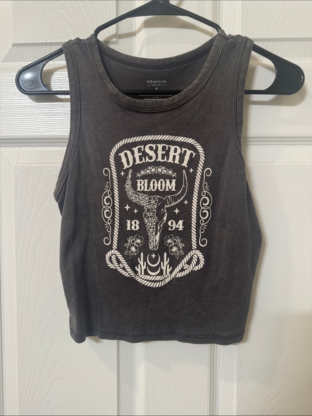 Desert Bloom Graphic Tank Top - Charcoal